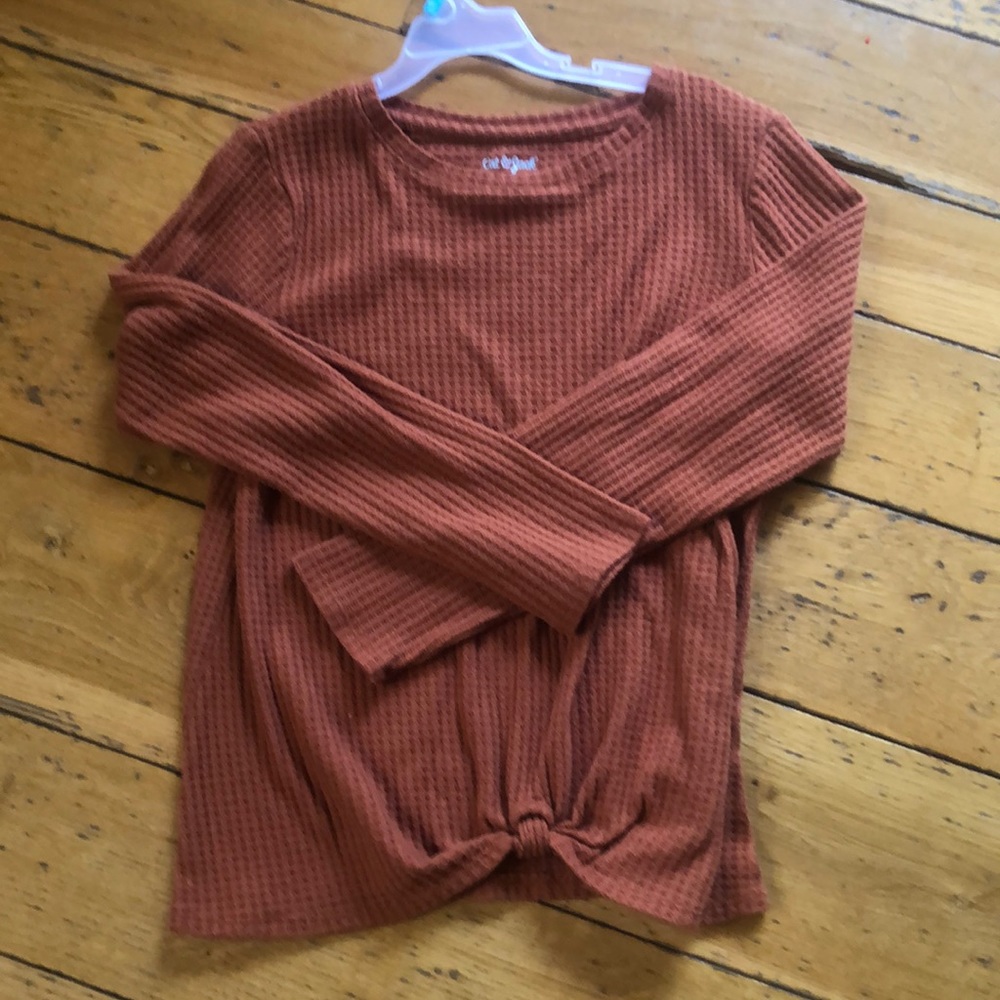 Cat & Jack brown waffle shirt